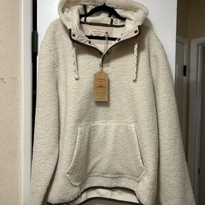 Cozy Cream Faherty Sherpa Hoodie Pullover - new!